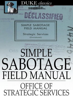 cover image of Simple Sabotage Field Manual